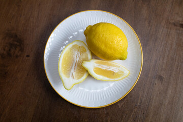 Lemon segments on plate