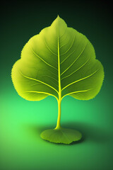 Fototapeta premium Isolated Tree Branch with Green Leaves - ai Generated for Object and Design Retouching