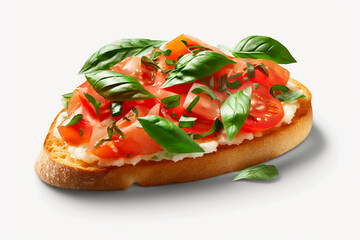 Mouth-watering Bruschetta: A Delicious Italian Appetizer on White Background