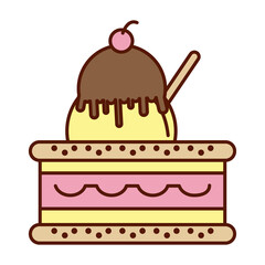 Ice cream dessert icon PNG image with transparent background
