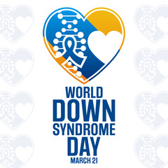 World Down Syndrome Day. March 21. Vector illustration. Holiday poster.