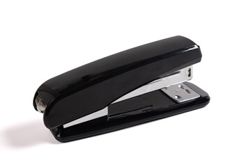 Black stapler isolated on white background