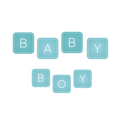 Baby boy text banner on white background. It s a boy.