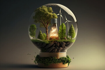 plant in a light bulb