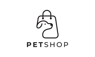 Obraz premium pet shop logo design template. modern creative for shops, veterinary clinics, etc.