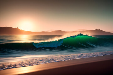 sea landscape, sea elements. Generative AI