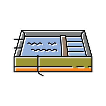 pool with diving board, colorful clip art preview