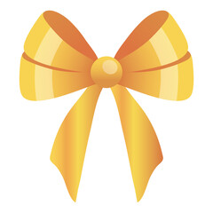 Christmas golden bow PNG image icon with transparent background