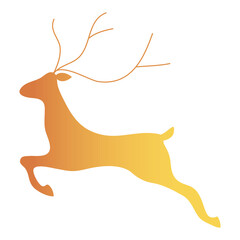 christmas golden reindeer png icon with transparent background