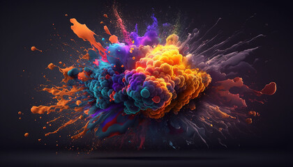 Colorful_magic_explosion_on_dark_background.Generative AI.