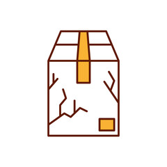 icon in png of cardboard shipping boxes in lines with transparent background