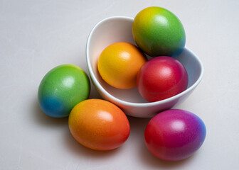 easter eggs in a bowl