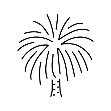 recommend clip art: canary island date palm line icon vector illustration