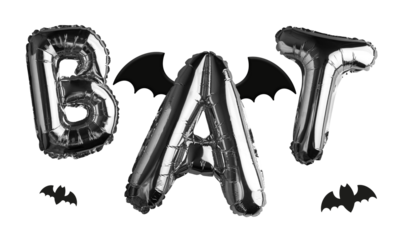 The word Bat made from balloons on a transparent background. isolated object. Element for design