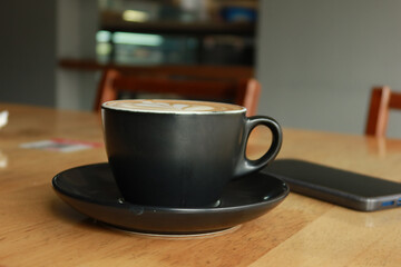 hot cake coffee on cafe table 