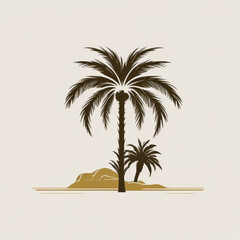 illustration of a tropical island logo made with generative ai