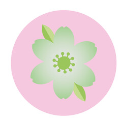 PNG image icon of a flower in a circle with transparent background