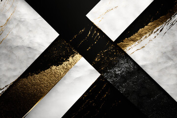 Black White Gold Grunge Background Texture - Black White Gold Grunge Backgrounds Series - Black White Golden Grunge Wallpaper created with Generative AI technology