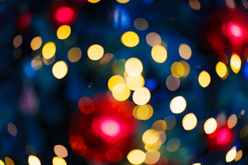 unfocused garland bulbs. Blur. the concept of Christmas decor. background.