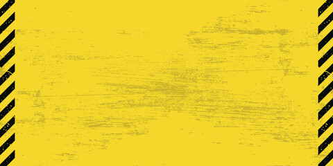 Black Stripped Rectangle on yellow background. Blank Warning Sign. Warning Background. Template. Vector illustration EPS10.