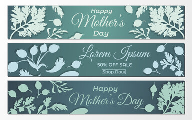 Banners for Mothers day with floral composition