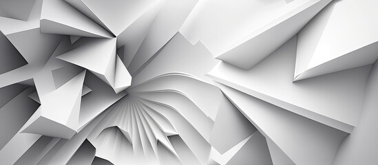 Abstract angular white background with shadows. Generative ai.