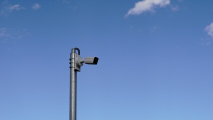 pole security camera against the sky