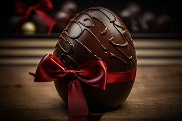 chocolate easter egg - Generative AI	