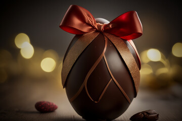 chocolate easter egg - Generative AI	