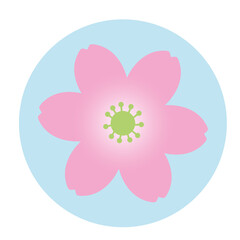 PNG image icon of a flower in a circle with transparent background