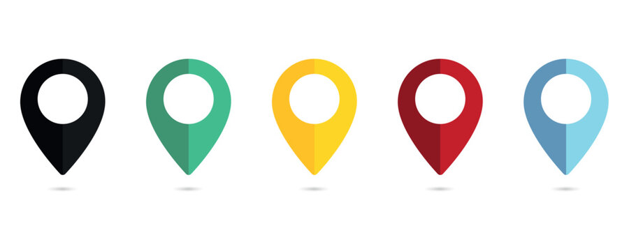 Pin map location icons. Location map set. Vector illustration. Map pin flat icon vector design. Map pin place marker