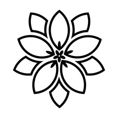 PNG image icon of flowers in lines with transparent background