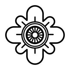 PNG image icon of flowers in lines with transparent background