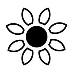 PNG image icon of flowers in lines with transparent background