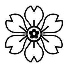 PNG image icon of flowers in lines with transparent background