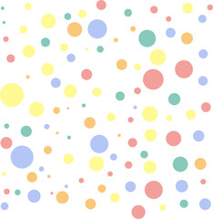 Pattern of colored dots on white background	
