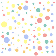 Pattern of colored dots on white background