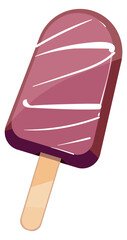 Berry ice cream bar. Frozen sweet on stick