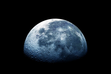 The moon in space on a dark background. Elements of this image furnishing NASA.