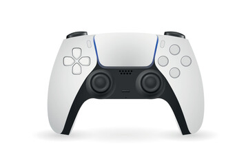 White gamepad isolated on white background. EPS10 vector illustration with simple gradients.
