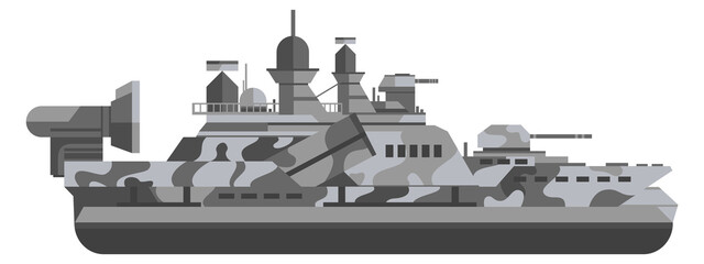 Warship icon. Weapon boat. Naval army ship