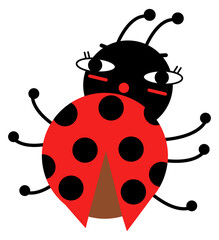Ladybug character. Funny red bug. Small beetle