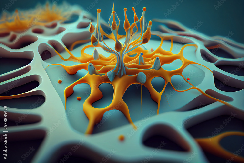 Aufkleber The process of neuroplasticity, showing how new neural pathways are formed through repeated use and strengthening. Generative AI technology.