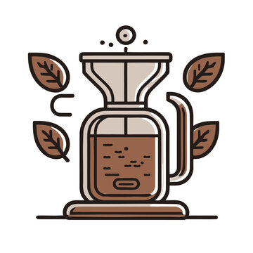 Simple Coffee Line Art Icon Vector Illustration. EPS10