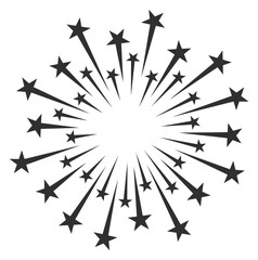 Explosion sparkles icon. Bursting party star symbol