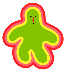 Psychedelic human figure. Colorful funky trendy sticker
