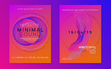 Fototapeta premium Neon club flyer. Electro dance music. Trance party dj. Electronic sound fest. Techno event poster.