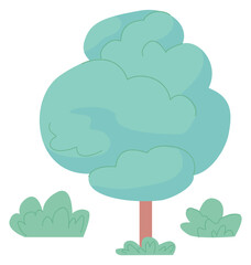 Green tree. Summer nature element. Park plant