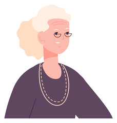 Old woman portrait. Aged person. Senior avatar