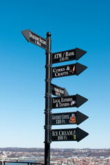 Directional signpost in Mount Washington, Pittsburgh, PA